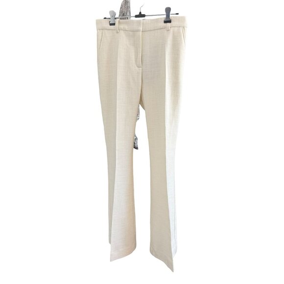 NWT The Kooples Womens High-Waist Flared‎ Suit Trousers Wool Ecru - Picture 2 of 16